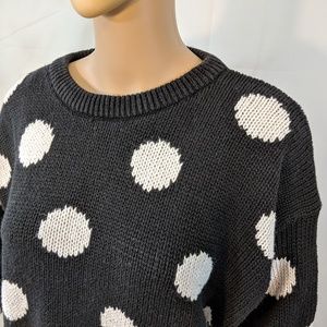 Vintage Sweaters - Vintage black & white polka dot heavy knit sweater Vintage Sweaters - Vintage black & white polka dot heavy knit sweater